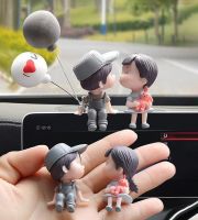 wolpin Plastic Car Decor Car Dashboard Accessories Cute Love Couple I Love You With Balloon Car Interior Decoration Showpiece For Desk Decoration- Amazon