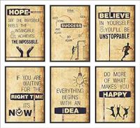 VantageKart Hope, Success, Believe, Time, Idea, Happy Inspirational Motivational Self Adhesive Wall Posters For Home & Office Decor (Paper, 12x18-inch, Brown) - Set of 6- Amazon