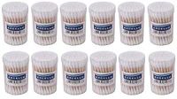 EXCELLO Biodegradable Wooden stick Cotton Buds 100sticks 200tips Pack of 12- Amazon