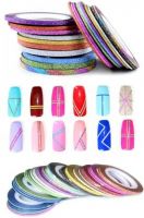BUZIVENTURES Professional Nail Art Sticker Rolls Striping Tape Line Foil Nail Tape- Flipkart