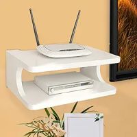 Furniture Cafe Set top Box Stand | WiFi Router Holder Wooden Wall Shelves | Setup Box Stand- Amazon