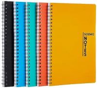 Amazon Brand - Solimo Notebooks, Spiral-Bound, Lightweight, Vibrant Colours (A5, 100 Pages, 70 GSM, Set of 5)- Amazon