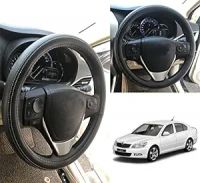 Oshotto Artifical Leather SC-13 Car Steering Cover Compatible with Skoda Laura (Black with White Thread)- Amazon