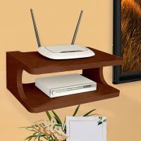Furniture Cafe Set top Box Stand WiFi Router Holder Wooden Wall Shelves- Amazon