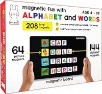 Magnetic Fun with Alphabet and Words - with 64 Picture Magnets, 144 Letter Magnets, Magnetic Board and Spelling Guide- Amazon