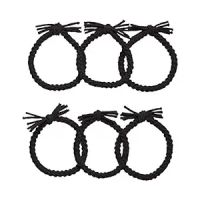 Amazon Brand - Solimo Women's Rubber Bands with Black Bow, Pack of 6- Amazon