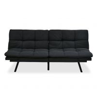 Nilkamal Oberon Futon Fabric Upholstered Foldable Sofa Cum Bed with Cushion, Metal Base in Dark Grey Colour- Amazon
