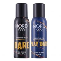 NORD Deodorant Body Spray For Men - Dare and Play Date 100 ml each (Pack of 2), Diwali Combos, Gift sets, Deodorant combo sets, Combo sets- Amazon
