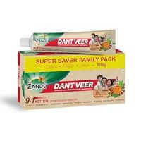 Zandu Dantveer, 500g, Fights 9 Dental Problems, with Irimedadi oil, Advanced Ayurvedic Toothpaste, Scientifically proven- Amazon
