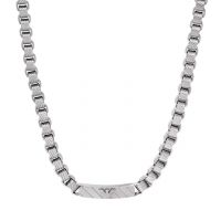 Emporio Armani Men's Stainless Steel Logo Pendant Necklace- Amazon