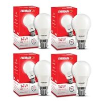 Eveready 14W LED Light Bulb | High Efficiency & Glare-Free Light | 4KV Surge Protection | Long Life & Low Maintenance | Uniform Light Distribution| Cool Day Light (6500K) | Pack of 4- Amazon