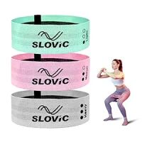 Slovic Fabric Resistance Bands | Anti-Slip Mini Loop Resistance Bands for Calisthenics | with Workout Guide- Amazon