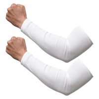 Kuber Industries Unisex Cotton Arm sleeves|Sunlight Protection|Soft & Cofortable Glove "1 Pair" (White)- Amazon