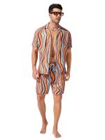 GRECIILOOKS Night Suit Set for Men| Rayon Printed Night Dress Set| Pajama Shorts Night Suits Set| Men Lounge Wear Set| Summer Wear- Amazon