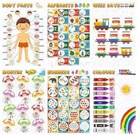 Vantagekart Alphabets, Numbers, Weekdays, Colours, Months, Body Parts Educational Wall Posters/Charts for Preschool Kids, Learning Toy- Amazon