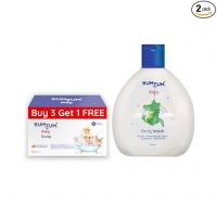 Bumtum Paraben Free Baby Soap (4N x 50 Gram) & Baby Body Wash (200 ML) Combo- Amazon