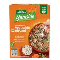 Tata Sampann Yumside Ready to Eat Veg Biryani, 330g, Instant Food, Ready in 60 secs, NO Preservatives, NO Added Artificial Colours & Flavours, Pack of 1- Amazon