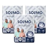 Amazon Brand - Solimo Adult Diapers Tape Style- Medium, Pack of 30- Amazon