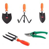 Spartan Spectacular Gardening Tools Set of Trowel Big, Trowel Small, Cultivator, Fork and Pruner (Multicolour, 5 Pieces) (SPGT-PK-5)- Amazon