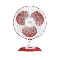 V-Guard Esfera Table Fan | 3 Speed Settings | 1350 RPM Powerful Motor | Corrosion Resistant Powder-Coated Metal Guards | White Red | 40cm (400mm)- Amazon