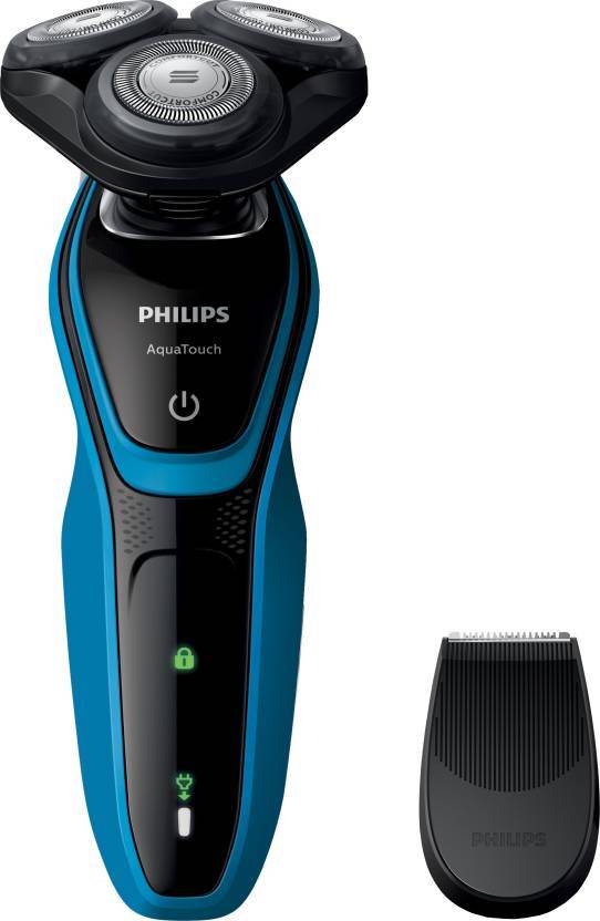 Philips S5050/06 AquaTouch Shaver For Men With 5 Direction Flex Heads   (Black and Blue)