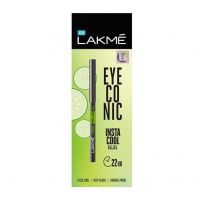 LAKMÉ Eyeconic Insta Cool Kajal, Black, Cooling Kohl Liner With Cucumber, Twist Up Pencil - Waterproof, Smudge Proof & Long Lasting Eye Makeup, Glossy, 0.35 G- Amazon