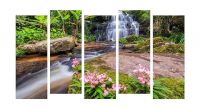 PAPER PLANE DESIGN Waterfall Scenery View Picture Split Panels Photo Frames Set (Multicolor, 27 x 50 inches, 5 Frame)- Amazon