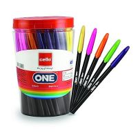 Cello One Blue Ball Pen Jar of 60 Units |Ball Pens Blue | Jar of 60 Units | Ball Pens Set for Students | Pens for Office Use | Ball Pens for Writing Pens | Best pen- Amazon