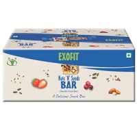 Exofit Nuts 'N' Seeds Bar -35g (Pack of 6 Bars) Ready to Eat Snack Bar - Zero Cholesterol, High Fiber, No Trans Fat, Strawberry - 210Gm- Amazon