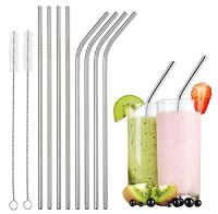 [Pack of 10] Decorcrafts Stainless Steel Straws for Drinking with Brushes Pack of 10Pieces (4 Bent + 4 Straight + 2 Brushes)Long Steel Straws for Drinking Juice & Drinks- Amazon