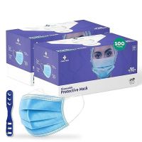 Medohealthy 3 Ply Disposable Cotton Face Masks (Pack of 100, Blue)- Amazon