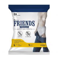 Friends Premium Adult Diapers Pant Style - 1 Count - L- with odour lock and Anti-Bacterial Absorbent Core- Amazon