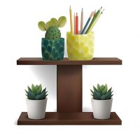 Dime Store Wall Mounted Engineered Wood Shelf/Book Rack/Wall Shelves/Home Decorative Display (2 Shelves, Black) (2 Shelves, Brown)- Amazon