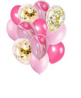 Crackles Pink Marble Balloons Set with Confetti Balloons- Amazon