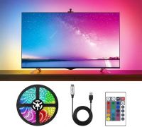 One94Store USB 5V 5050 RGB LED Flexible Strip Light Multi-Color Changing Lighting with Remote Controller for Tv Background PC Bedroom Ambiance, Festive Decor Lighting (2 Meter- Amazon
