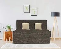 Coirfit Jute Fabric Washable Cover with Free Cushions 3 Seater Folding Sofa Cum Bed (Brown, 5' X 6' Feet)- Amazon