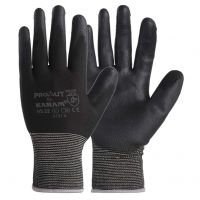 Karam ProKut Multi Purpose Black Polyester with Black PU Coating Safety Glove | Safety Gloves- Amazon
