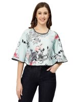 I ENTERPRISE Women's Multicolor Crepe Printed Top|Tops|Women Tops|Tops- Amazon