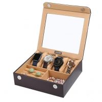 Essart (Sarvika Faux Leather Suede Finish Jewellery/Trousseau/Vanity/Cosmetic/Multi-Purpose Makeup And Cufflinks Box/Watch Box Wc-4-Brown- Amazon