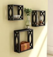 Home Sparkle MDF Wooden Wall Shelves 3 Set Decorative Wall Mounted Cube Shelves Rack Ideal- Amazon