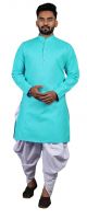ashtang Men's Cotton Blend Dhoti Kurta Set (X-Small, Sea Green)- Amazon