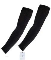 Kuber Industries Cotton 2 Piece Fingerless Arm Sleeves - Black (KU06002)- Amazon