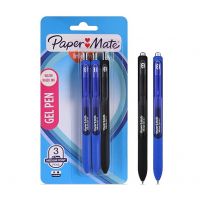 Paper Mate InkJoy Gel Pens - 3 Pens - 2 Blue 1 Black Blister - Black- Amazon