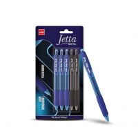 Cello Jetta Ball pens | 3 blue, 2 black pens|Jumbo refill ball pen| Retractable ball pen set- Amazon