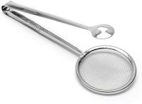 Entisia Mesh Service Tong Strainers - 2 in 1 Stainless Steel Kitchen Tongs Filter Spoon with Clip, Multifunctional Oil Filter Strainer Mesh with Long Handle- Amazon