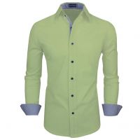 Zombom Men's Solid Cotton Blend Classic Fit Full Sleeve Casual Shirts- Amazon
