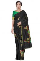 Glory Sarees Women’s Banarasi Silk Saree With Blouse Piece (Parrot101_Black)- Amazon