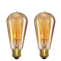 Desidiya ® Edison Tungsten Filament Antique Glass Light Bulbs Vintage Base E27 Bulb Yellow Light- Amazon