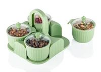 A set of 4 dry fruit containers with lids and serving trays, perfect- Amazon