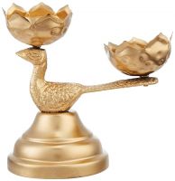 Amazon Brand - Solimo Decorative Handcrafted Metal Peacock Tealight Candle Holder | Home Decor & Gifting- Amazon